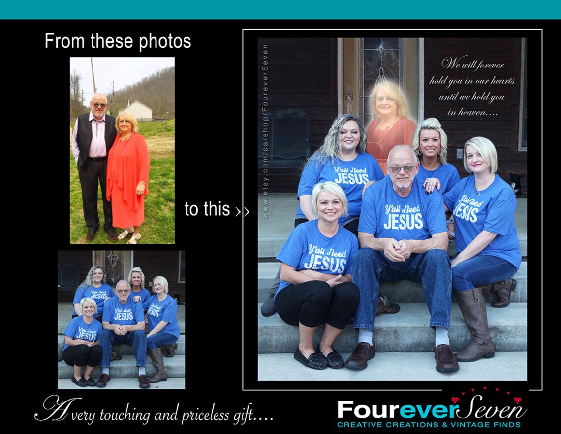 Add deceased family member to photo deceased loved one add | Etsy