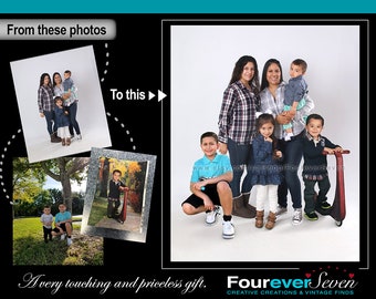 Realistic Add Someone To A Picture, Add Person to A Photo, Family Portrait From Different Photos, Add Deceased Loved One, Add My Grand Photo