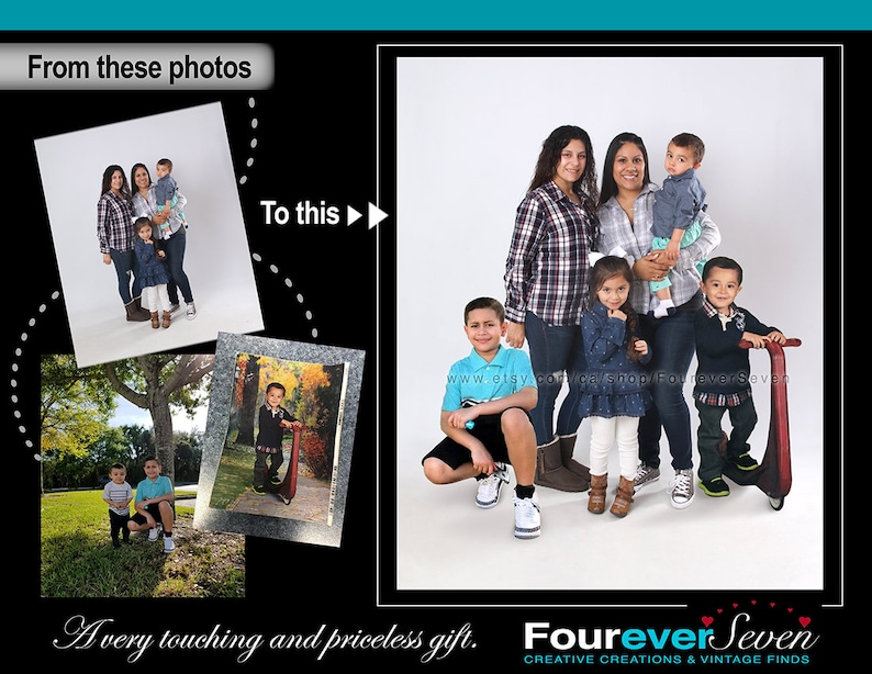 Add A Missing Person To A Photo Add A Deceased Loved One To A Etsy