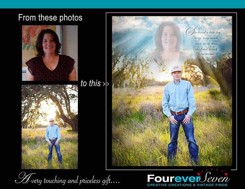 Add Deceased Family Member to Photo Add Person to Photo Etsy Canada