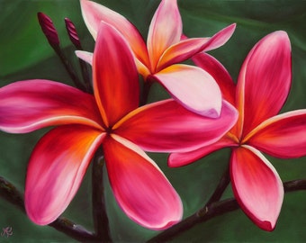 Fire Plumerias painting