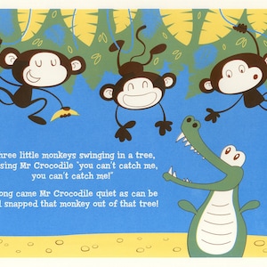Three Little Monkeys Nursery Rhyme Limited Edition Screen Print