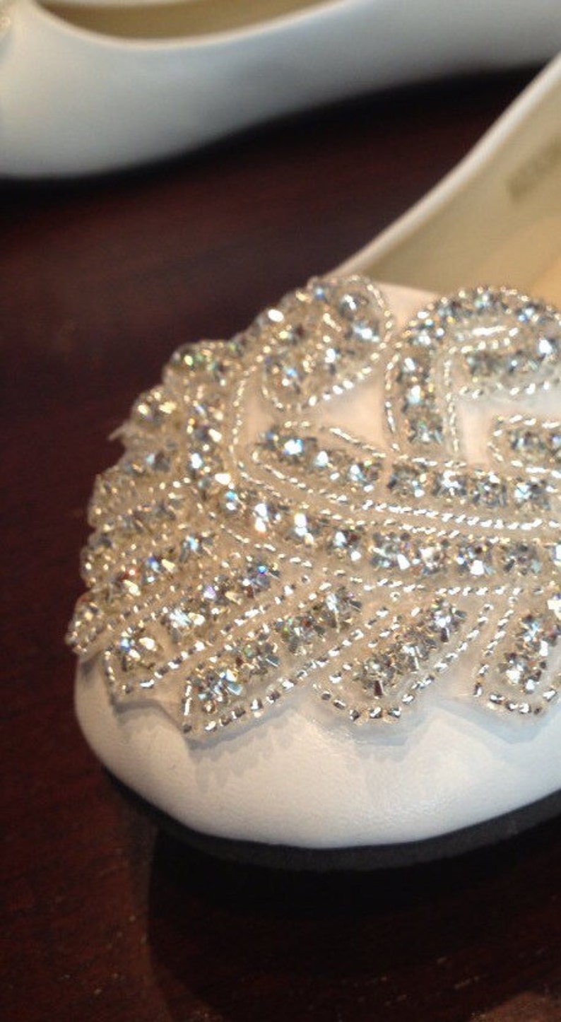 bedazzled flat wedding shoes