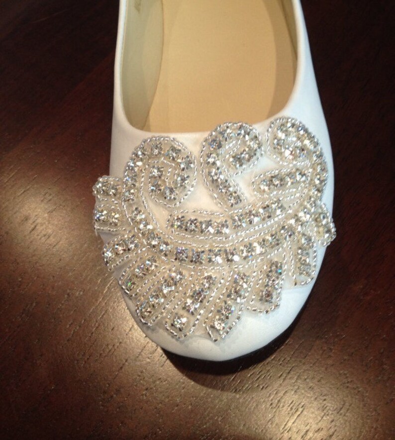 bedazzled flat wedding shoes