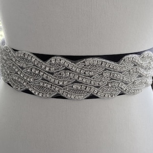 Schwarz Hochzeit Gürtel Schärpe, Schärpe Bridal besten Verkäufer Schärpe, Strass Crystal Schärpe Perlen Sash