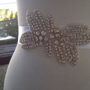 Wedding Sash,Bridal Sash Belt ,Bridal Accessories,Wedding,Big Stone Rhinestone,Handmade,Free Gift
