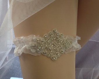 Toss Garter,Wedding Garter,Bridal Garter, Crystal and Rhinestone Garter