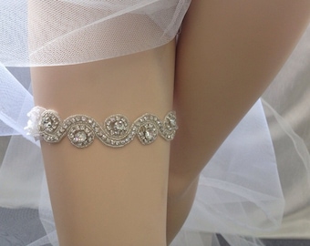 Wedding Garter,Bridal Garter, Crystal and Rhinestone Garter