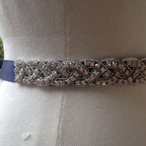 22 inch Rhinestone Bridal Sash,Beaded Bridal Sash,Wedding Belt Sash,Bridal Belt