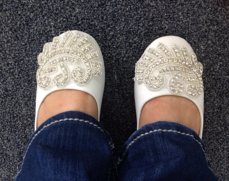 black flat shoes with rhinestones
