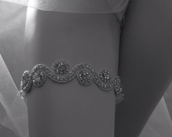 Rhinestone Garter,Wedding Garter,Bridal Garter,Crystal and Rhinestone Garter