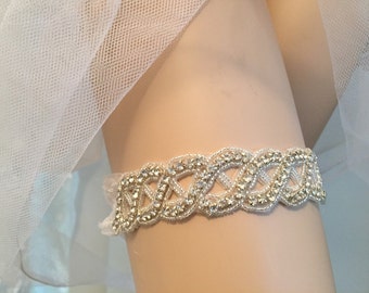 Wedding Garter,Bridal Garter, Crystal and Rhinestone Garter,Toss Garter