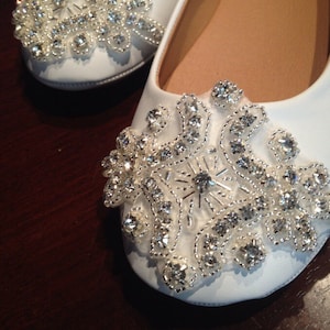 Flat Bridal Shoe,Rhinestone Shoe,Wedding Shoe, Flat Rhinestone  Shoe size 7