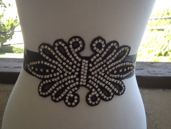 Unique and embellished sash Embellished Butterfly Wedding Sash, Bridal Accessories  main image 3