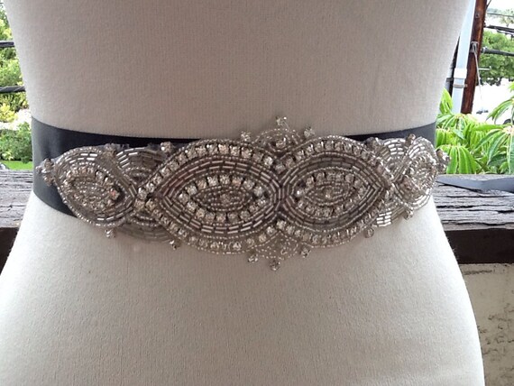 Beaded Bridal Rhinestone Sash,bridal Sash Belt, Wedding  display picture 2