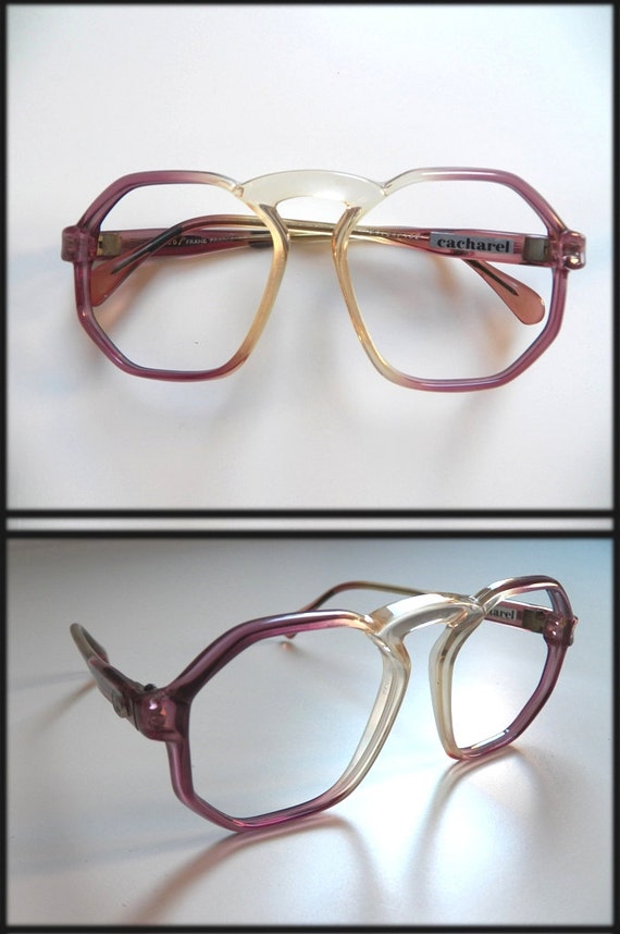 vintage angular clear eyewear frames, 1970s Cachar