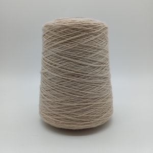 F249 Off White Wool Rug Yarn 100% New Zealand Wool Ready for Use ~ 2 Ply Thin 1 lb. on Cone.