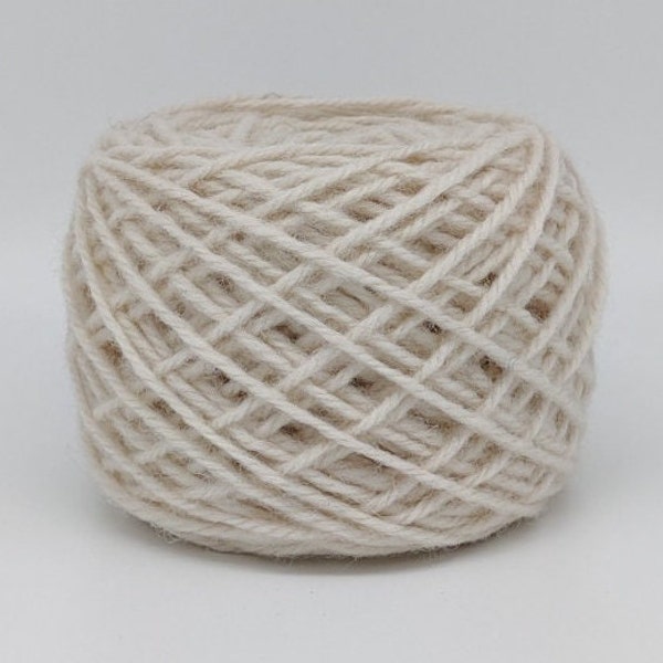 Snow white #10 Wool Rug Yarn 100% New Zealand Wool Ready for Use ~ 3 Ply Thick, Optional weight -1 oz., 2 oz., or 4 oz. ball