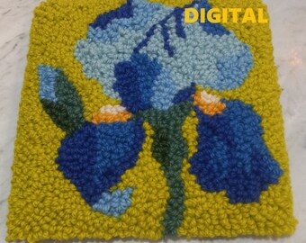 DIGITAL! Wollteppich Häkelmuster Design IRIS -digital