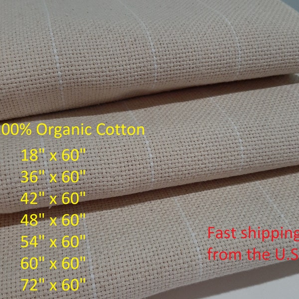 Monks Cloth for rug hooking, punch needle. Premium quality. Optional length. 100% Organic Cotton 5 feet  (60") wide