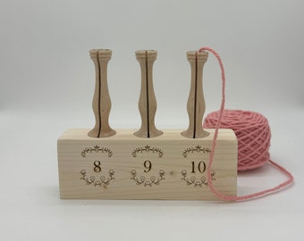 Punch Needle Holder Wooden Engraved for the Most Popular Oxford Punch Needles, Great Gift, Protects Needle tips, Organizes Workspace