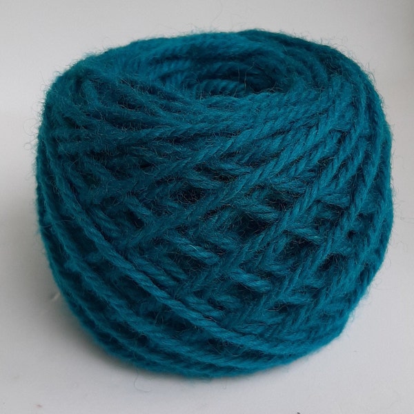 Teal #98 Wool Rug Yarn 100% New Zealand Wool Ready for Use ~ 3 Ply Thick, Optional weight -1 oz., 2 oz., 4 oz. or 1 lbs.