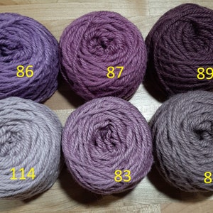 Bonus Buy ~ 6 balls of PURPLE Colors Wool Rug Yarn ~ Ready to Use ~ 3 Ply Thick, 2 oz