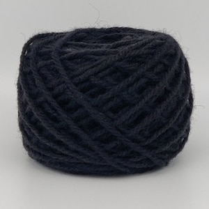 Domino Black #1 New Zealand 100% Wool Rug Yarn Ready to use with the Punch Needle ~ 3 Ply Thick, Optional weight -1 oz., 2 oz. or 4 oz.
