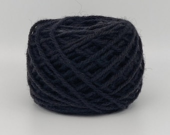 Domino Black #1 New Zealand 100% Wool Rug Yarn Ready to use with the Punch Needle ~ 3 Ply Thick, Optional weight -2 oz. or 4 oz.