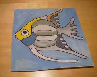 NEW! Rug Hooking Pattern on Monks Cloth - Exotic Fish