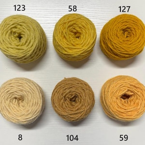 New Zealand 100% Wool Rug Yarn Ready to use with the Regular Punch Needle ~ 3 Ply Thick, Optional weight -2 oz. or 4 oz. Yellow collection image 1
