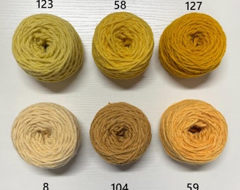 New Zealand 100% Wool Rug Yarn Ready to use with the Regular Punch Needle ~ 3 Ply Thick, Optional weight -2 oz. or 4 oz. Yellow collection