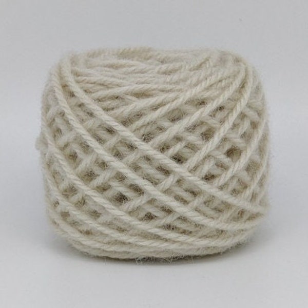 Cold White #115 Wool Rug Yarn 100% wool 1/8 Ib, Ready for Use- 3 ply thick.