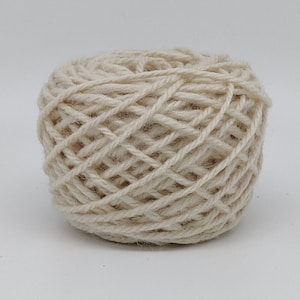 Off White #54 Wool Rug Yarn 100% New Zealand Wool Ready for Use ~ 3 Ply Thick, Optional weight -1 oz., 2 oz. or 4 oz.