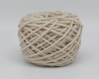 Off White #54 Wool Rug Yarn 100% New Zealand Wool Ready for Use ~ 3 Ply Thick, Optional weight -2 oz. or 4 oz.