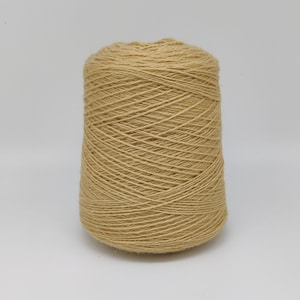 NEW!  F205 Beige Wool Rug Yarn 100% New Zealand Wool Ready for Use ~ 2 Ply Thin 1 lb. on Cone.