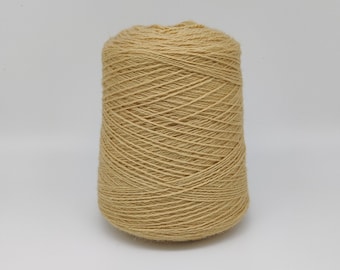 NEW!  F205 Beige Wool Rug Yarn 100% New Zealand Wool Ready for Use ~ 2 Ply Thin 1 lb. on Cone.