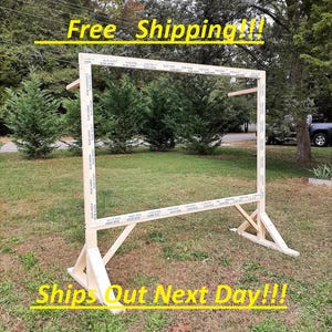 Wooden Free-Standing Frame for Rug Tufting Pine Strong and Stable, Two Rows of Tack Strips Ready to Use Optional Sizes, Free Shipping!