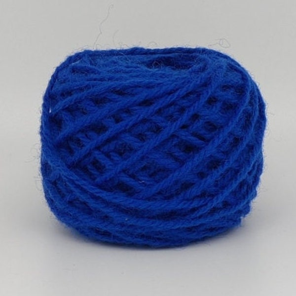 Electric Blue #100 Wool Rug Yarn 100% New Zealand Wool Ready for Use ~ 3 Ply Thick, Optional weight -1 oz., 2 oz., 4 oz. or 1 lbs.