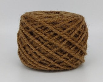 Medium Golden Brown #76 Wool Rug Yarn 100% New Zealand Wool Ready for Use ~ 3 Ply Thick, Optional weight -2 oz., or 4 oz.