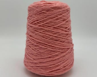 Pink #81 Wool Rug Yarn 100% New Zealand Wool Ready for Use ~ 3 Ply Thick 1 lb. on cone