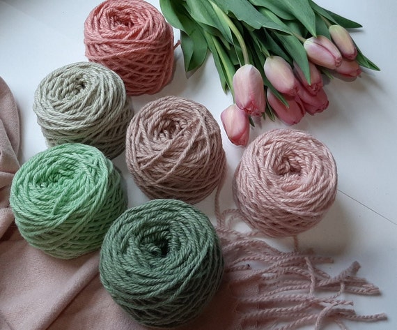Bonus Buy ~ 6 Beautiful Pastel Colors  "TULIP" Wool Rug Yarn ~ Ready to Use ~ 3 Ply Thick, 2 oz