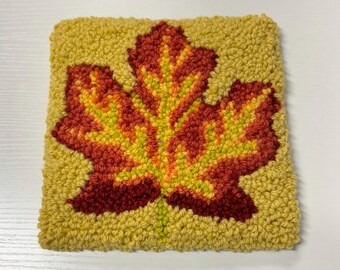 Rug Hooking Pattern on Monks Cloth - Maple Leaf Optional Sizes