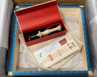 MINI Punch Needle Bundle for Beginners: Wooden Gripper Frame, Monks cloth, Oxford Punch Needle, Optional Size