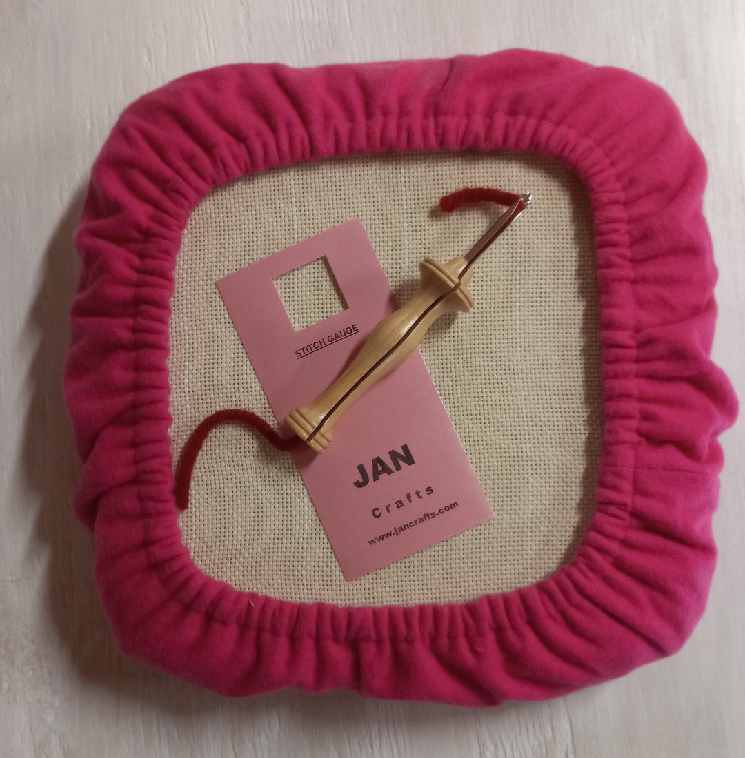 Rug Hooking/punch Needle Frame 8x 8 Pine With the Flannel Cover, Monks