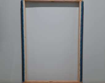 WOODEN FRAME with Gripper Strip for rug hooking / punch needle 15"x 20" Pine, Round Edges,  Smooth Clear Finish