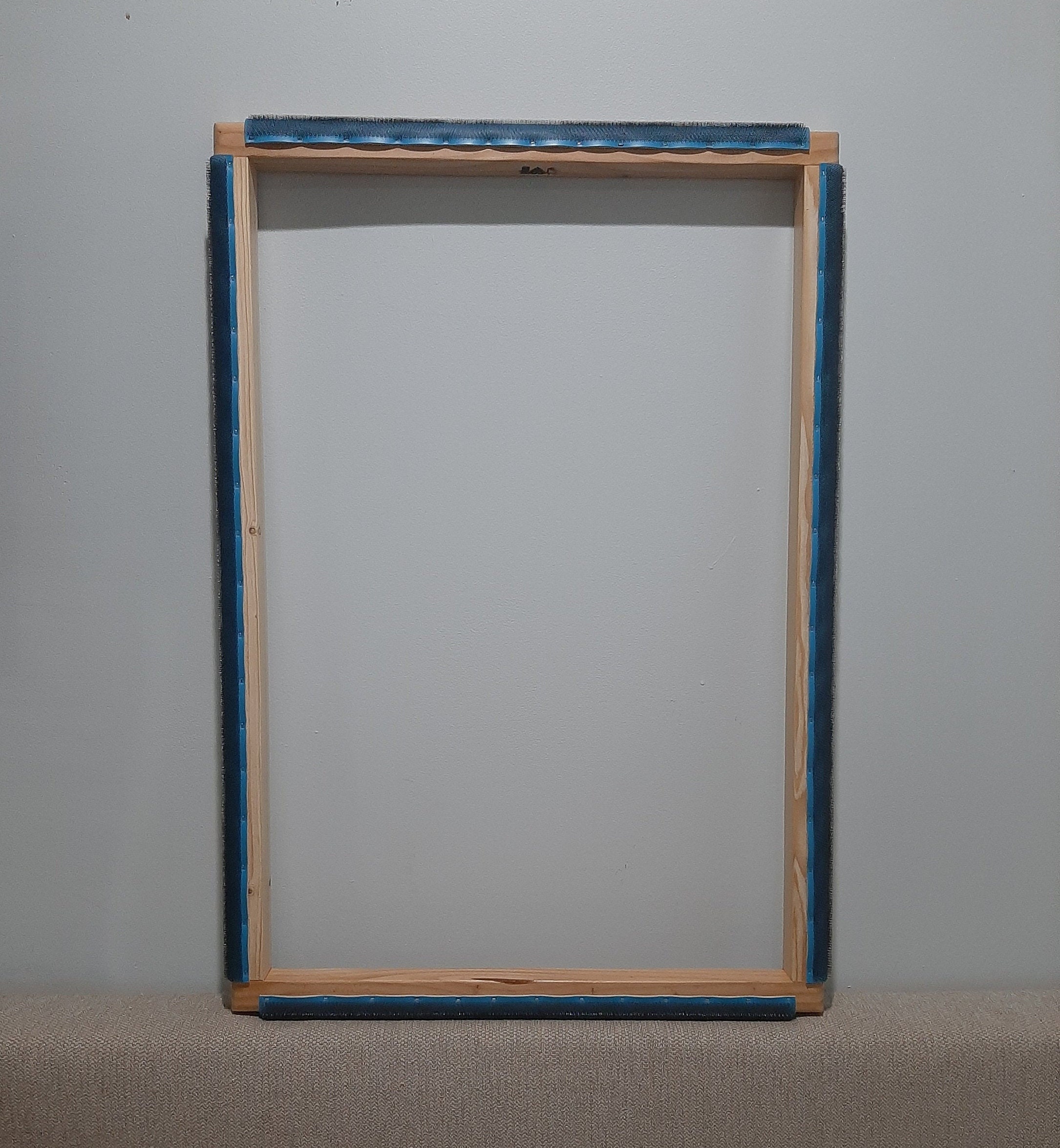 WOODEN FRAME with Gripper Strip for rug hooking / punch needle Optional Sizes Pine, Round Edges