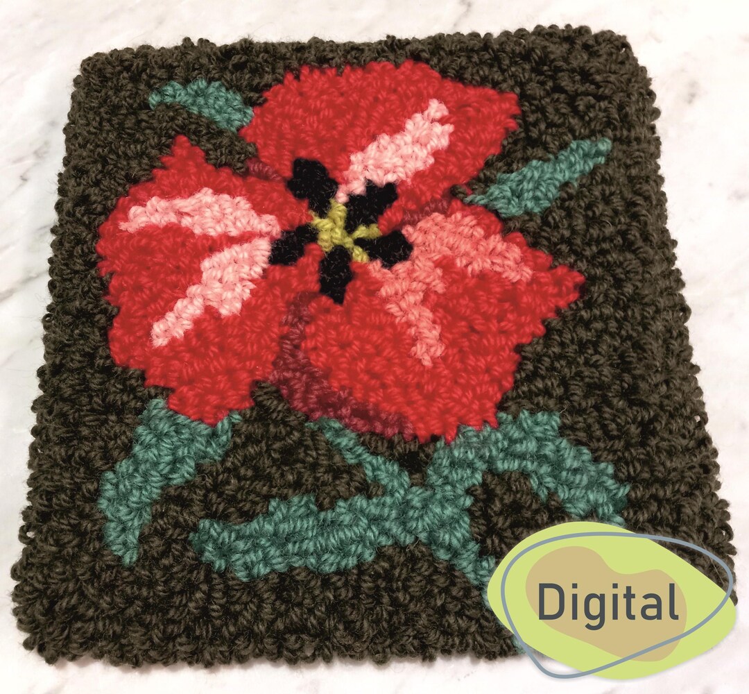 DIGITAL! Rug Hooking Pattern Design POPPY - Etsy