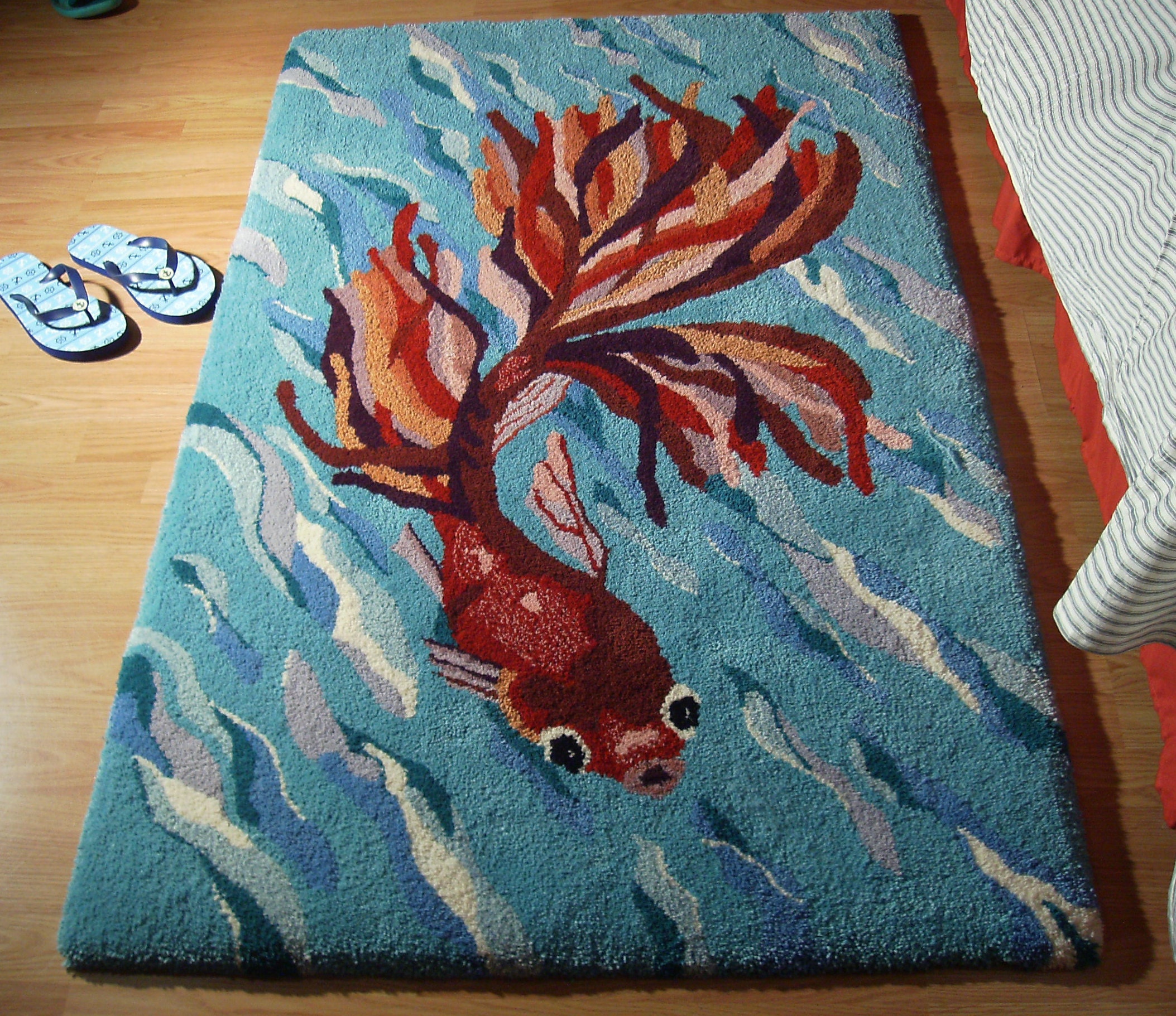 Rug TROPICAL FISH Hand Tufted 100 wool Etsy