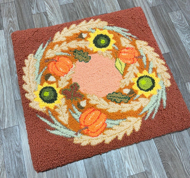 Fall Rug Hooking Patterns DIGITAL! Rug Hooking Pattern Design FALL WREATH -digital - Etsy